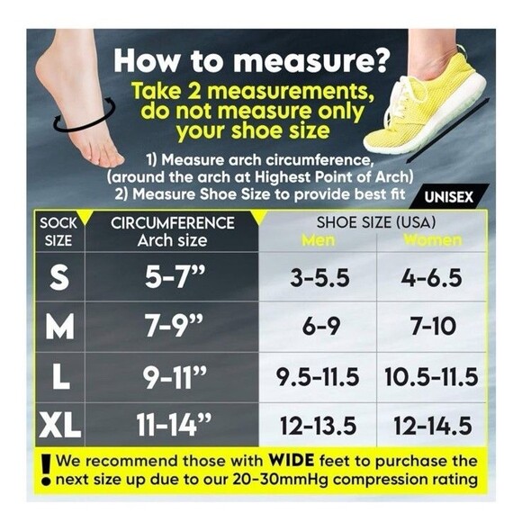 LANGOV Plantar Fasciitis Socks Adult Small + Massager Ball Graduated Compression - Picture 11 of 11